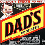 DAD'S ROOT BEER SODA Bottle Label 1960s
