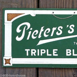 PIETER'S BIER Triple Blonde Bar Cardboard Sign 1920s