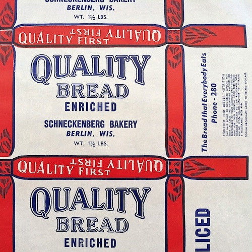 SCHNECKENBERG BAKERY Wax bread Wrapper 1930s
