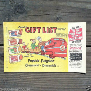 POPSICLE RxR SWEEPSTAKES Gift Booklets 1959
