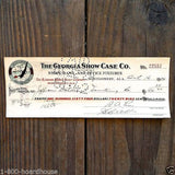 GEORGIA SHOW CASE CO 1940s Bank Check