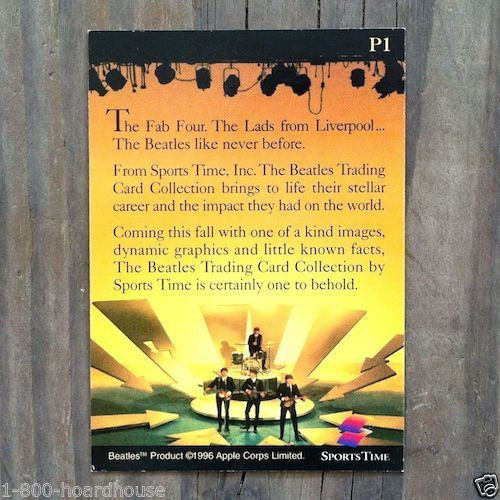 rare beatles trading cards 10 Original THE BEATLES Sports Time 1996 Promo SGT. PEPPER P1 Trading –  BestLittleHoardHouse