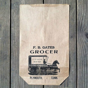 F.B. GATES GROCER Paper Shopping Bag 1900s – BestLittleHoardHouse