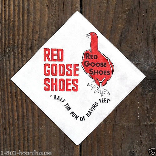 RED GOOSE SHOES Paper Napkins 1950s