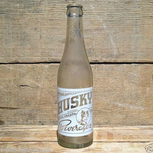 HUSKY Soda Beverage Bottle 1940s-50s
