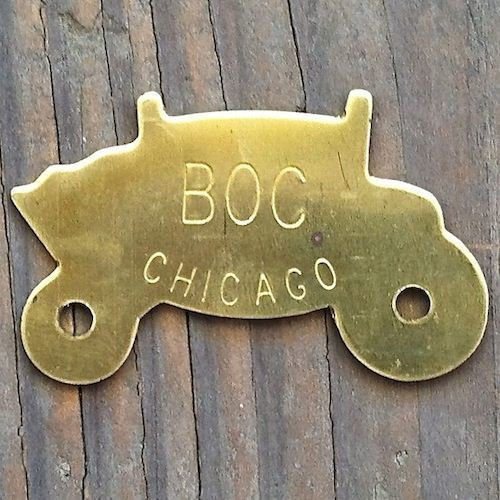 FISHER BODY BRASS BOC Chicago Nameplate 1970s