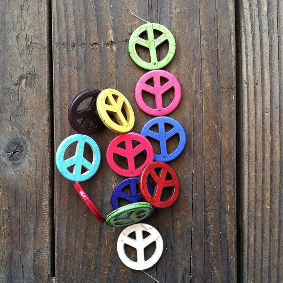 GROOVY PEACE Drilled Multi Colored Beads