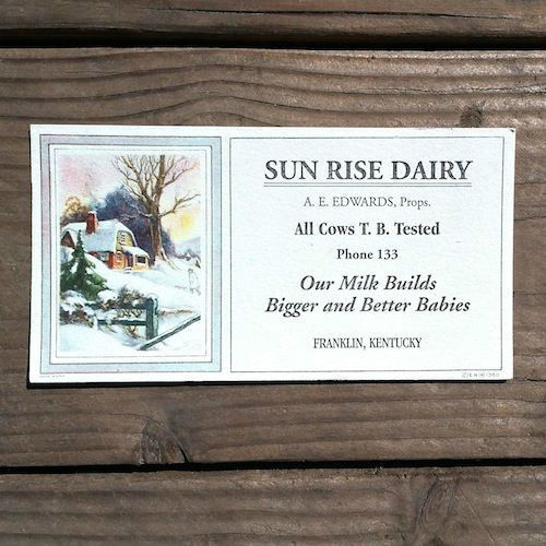 SUN RISE DAIRY FARM Winter Ink Blotter 1920s