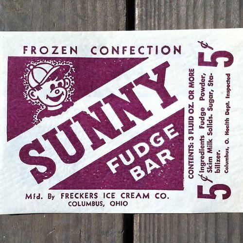 SUNNY FUDGE BAR Ice Cream Snack Bag 1940s