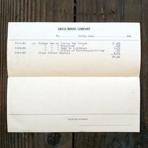 GRUSS MINING Invoice Sheet 1930s
