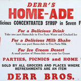 HOMEADE CONCENTRATED SYRUP Cardboard Sign 1930s