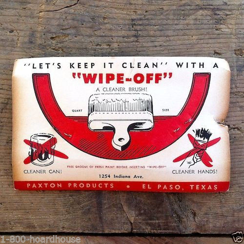 WIPE-OFF PAINT BRUSH Gadget Clean Can 1940s