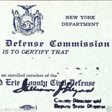 CIVIL DEFENSE HOME-FRONT Membership Card 1950s