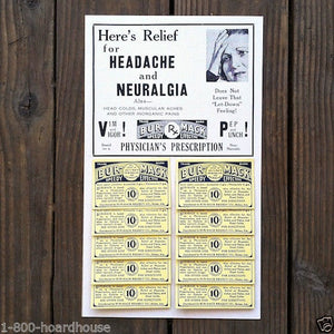 BURMAC HEADACHE Remedy Store Display 1930s