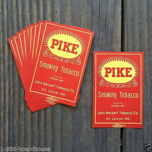 PIKE SMOKING TOBACCO Package Labels 1920s
