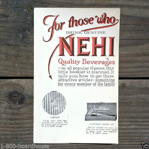 NEHI SODA PREMIUM Catalog Booklet 1920s