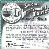 SPECIAL IMPROVEMENT Treasurer Bond Coupon 1920s