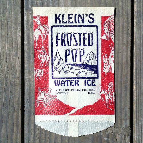 KLEIN'S FROSTED POP Popsicle Ice Cream Snack Bag 1940s