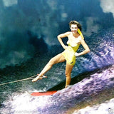 WATER SKIING PINUP GIRL Postcard 1970s