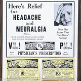 BURMAC HEADACHE Remedy Store Display 1930s
