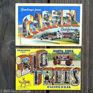 CALIFORNIA BIG LETTER Linen Postcards 1930s