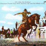 RIDE EM COWBOY Bronco Rodeo Postcard 1940s