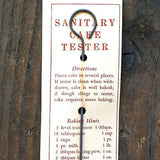 SANITARY CAKE TESTER  Instruction Display Card 1930s