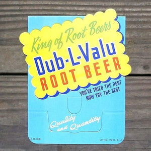 DUB-L-VALU ROOT BEER Store Soda Topper Sign 1940s
