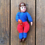 Japan FOOTBALL PLAYER Stuffed Doll Toy 1940s 