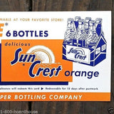 SUNCREST ORANGE SODA Advertising Card 1940s