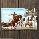 RIDE EM COWBOY Bronco Rodeo Postcard 1940s