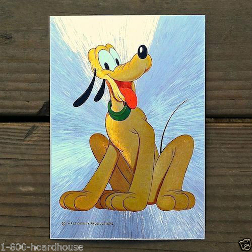 PLUTO Walt Disney Postcard 1980s 