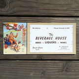 BEVERAGE HOUSE LIQUORS Clean Up Ink Blotter 1950s