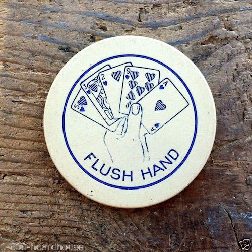 CASINO CLAY POKER CHIP Flush Hand Aces 1920s