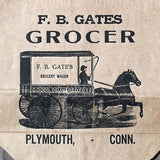 F.B. GATES GROCER Paper Shopping Bag 1900s 