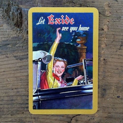 EXIDE AUTO PRODUCTS Playing Card 1920s