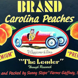 SUNNY SLOPE PEACH Fruit Crate Citrus Box Label 1950s