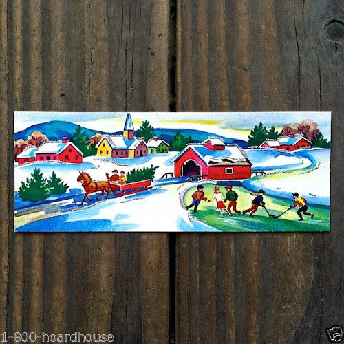 CHRISTMAS SNOW SCENE Gift Card 1940s