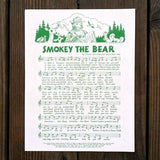 SMOKEY THE BEAR SHEET MUSIC + Pledge 1980s