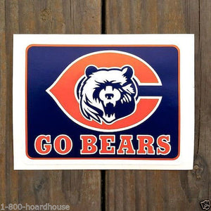 GO BEARS Chicago Bears Decal Sticker 1990s