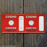 COSMO COFFEE Steel Cut Can Label 1910s