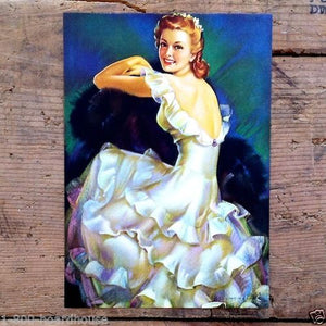 WOMAN FORMAL DRESS Art Lithograph Pinup Print 1940s BestLittleHoardHouse WOMAN FORMAL DRESS Art Lithograph Pinup Print 1940s BestLittleHoardHouse