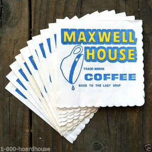 MAXWELL HOUSE COFFEE Scalloped Napkins 1950s