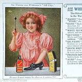 WHITEMORES SHOE POLISH Advertising Ink Blotter 1910