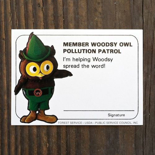 WOODSY OWL POLLUTION CONTROL Membership Cards 1970s