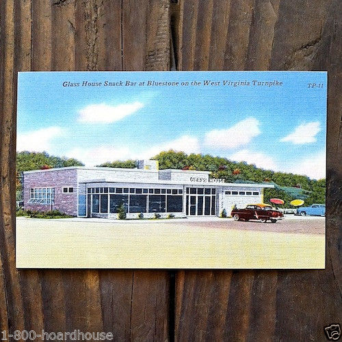 GLASS HOUSE Restaurant Postcard 1952