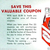 COCA COLA Free Coke Coupon Card 1960s