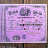 INTERNAL REVENUE Canceled Liquor License 1878