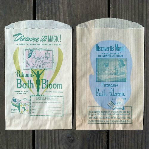 PUTNAM DYE BATH BLOOM Soap Bags 1940s 