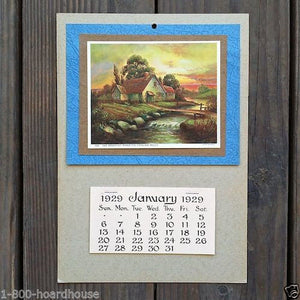 SUMMER SCENE Grocery Promotional Ad Calendar 1929